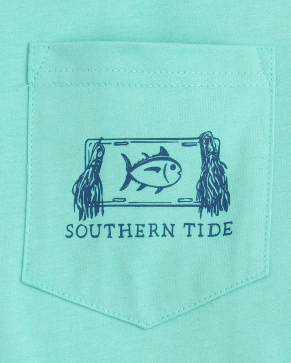 The detail view of the Southern Tide Four Wheel Drive Dorado T-Shirt by Southern Tide - Mint