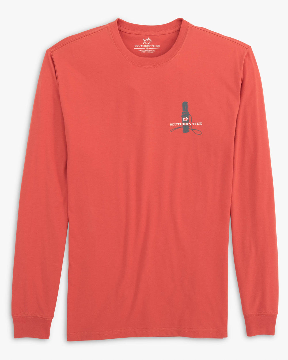 The front view of the Fowl Call Series Long Sleeve T-Shirt Pheasant by Southern Tide - Mineral Red