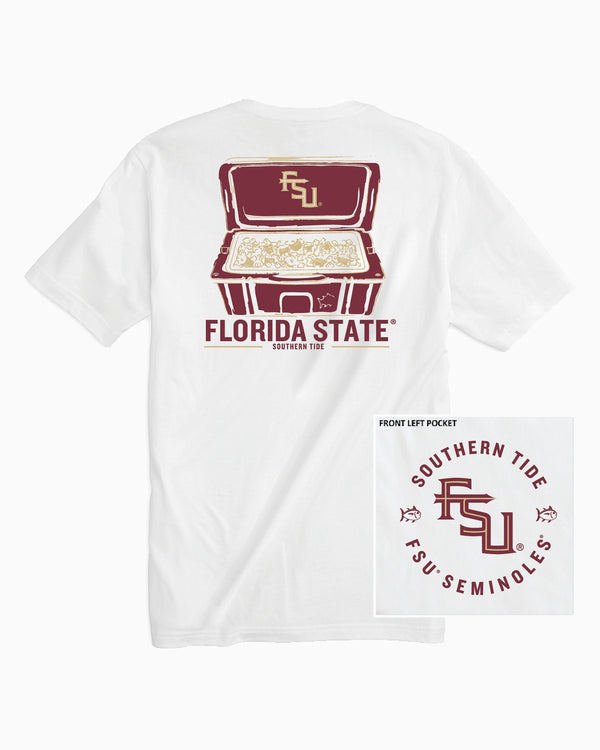 The back of the Men's FSU Seminoles Cooler Short Sleeve T-Shirt by Southern Tide - Classic White