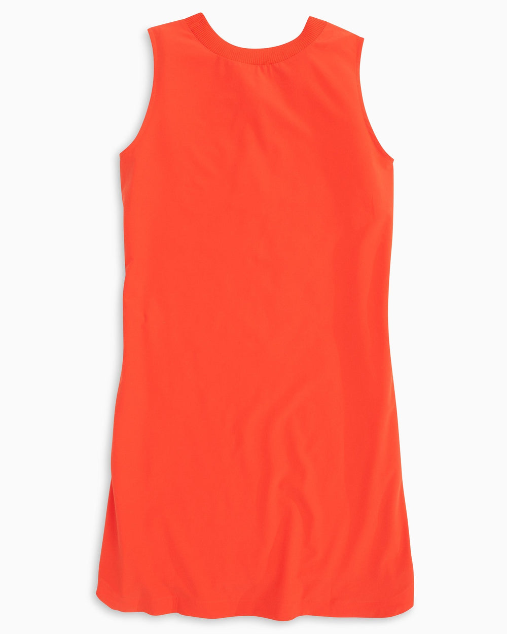 The back view of the Women's Orange Gameday Dress by Southern Tide - EndZone Orange