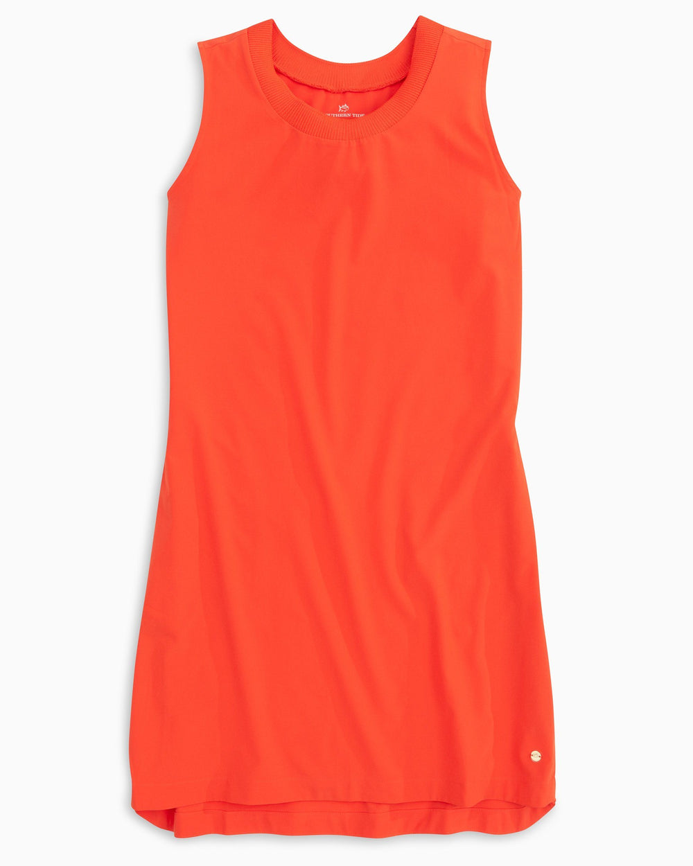 The flat view of the Women's Orange Gameday Dress by Southern Tide - EndZone Orange