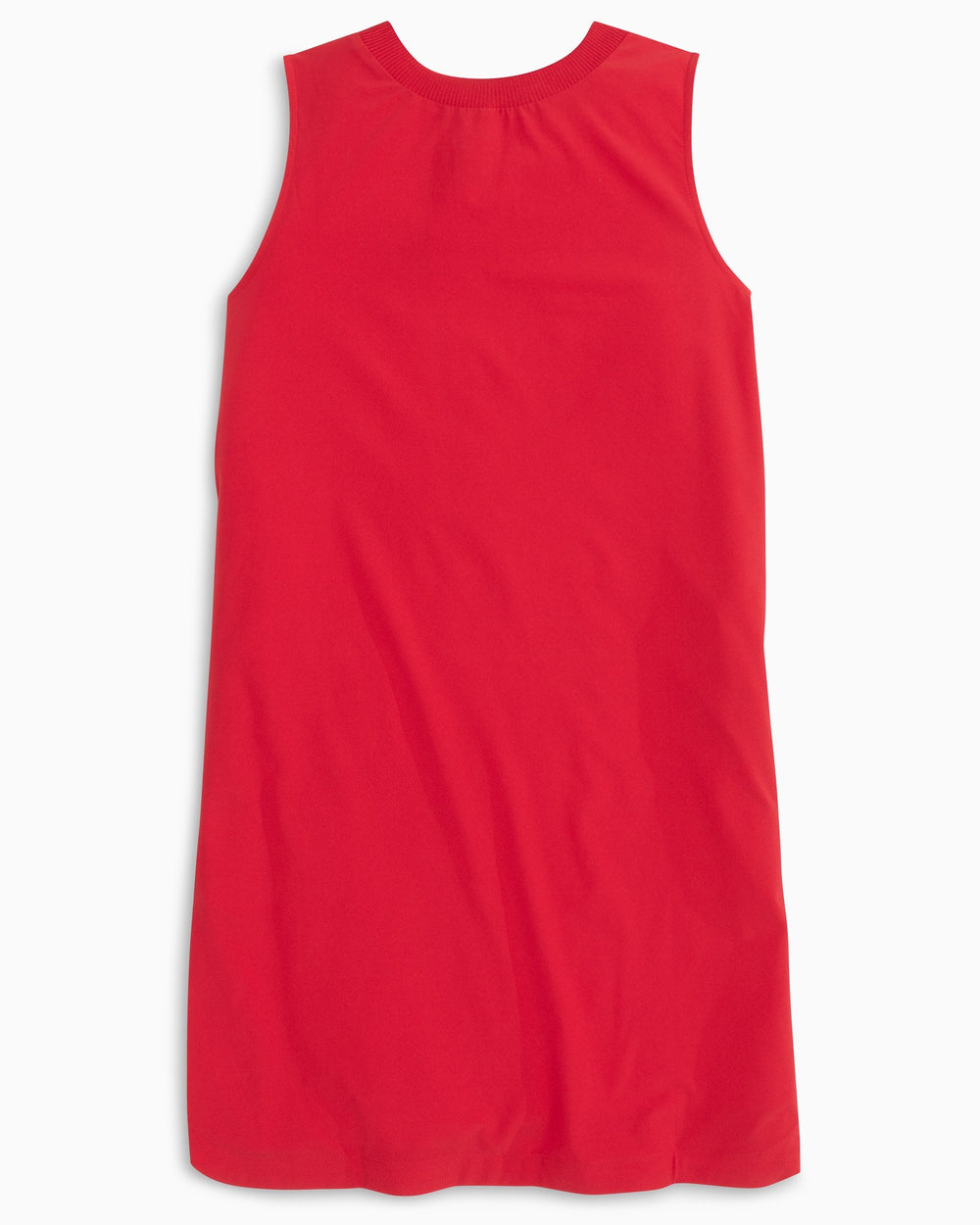The back view of the Women's Red Gameday Dress by Southern Tide - Varsity Red