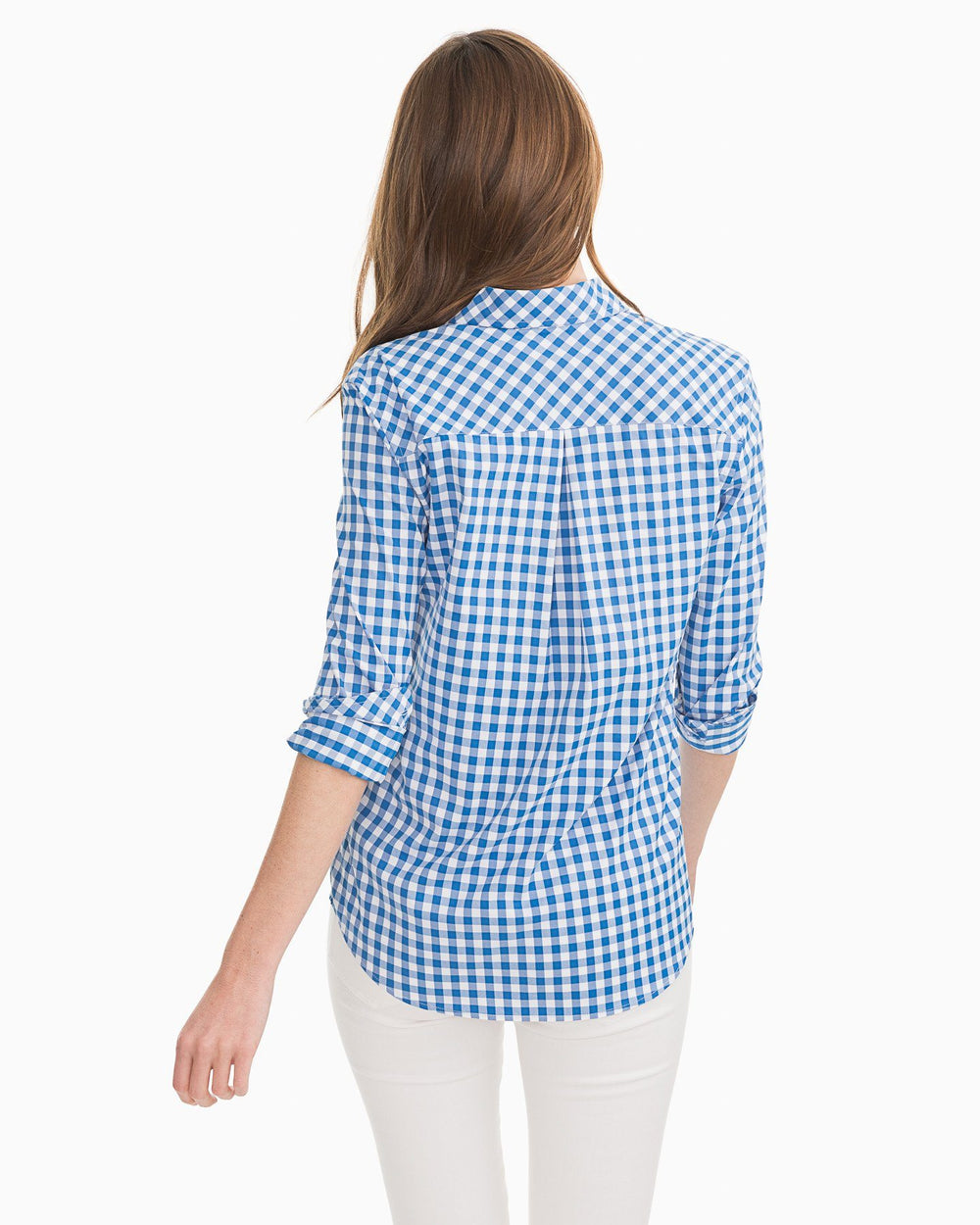 The back view of the Southern Tide Gameday Intercoastal Hadley Popover by Southern Tide - Cobalt Blue