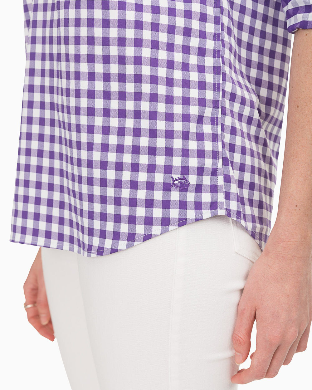 The detail2 view of the Southern Tide Gameday Intercoastal Hadley Popover by Southern Tide - Regal Purple