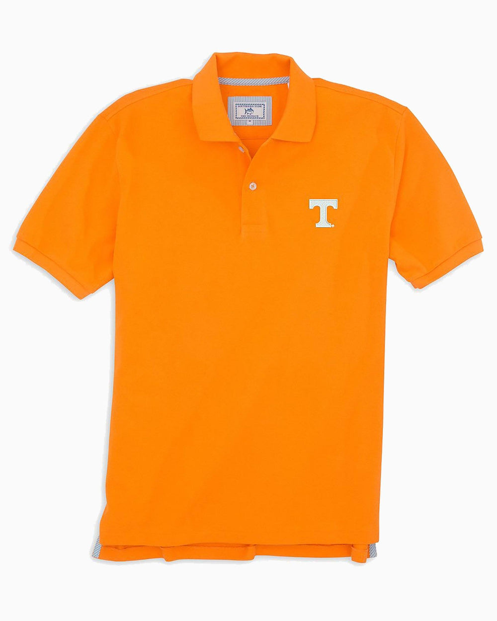 The front view of the Men's Orange Tennessee Vols Pique Polo Shirt by Southern Tide - Rocky Top Orange