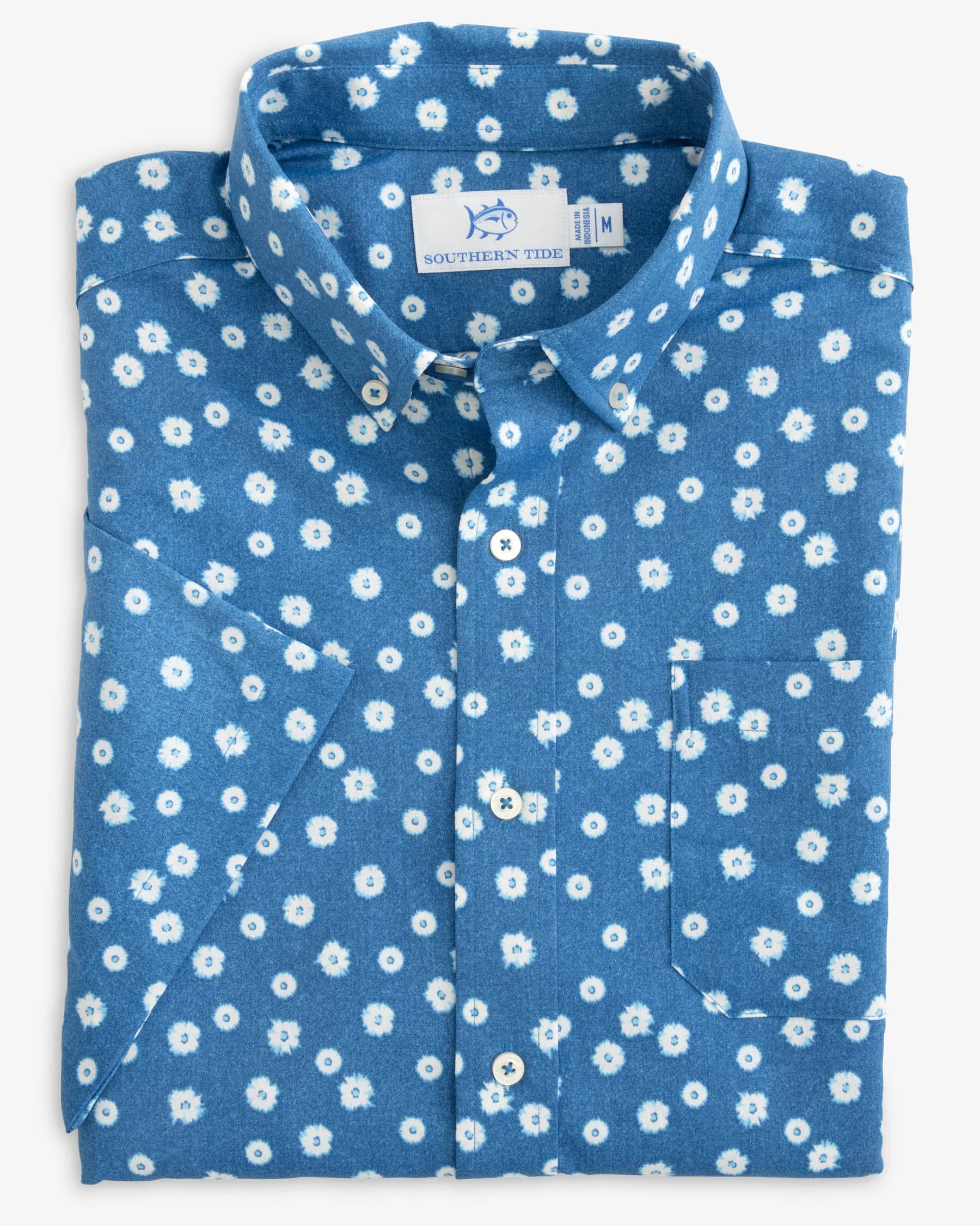 Southern Tide Boy's Dolphin Print Intercoastal Short Sleeve Button