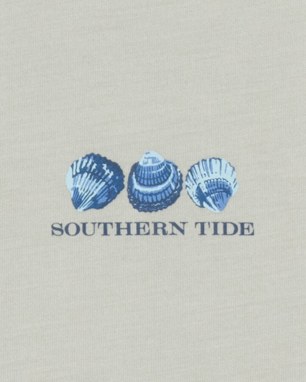The detail view of the Southern Tide Heather Skipack Shell Fill T-Shirt by Southern Tide - Heather Slate Grey
