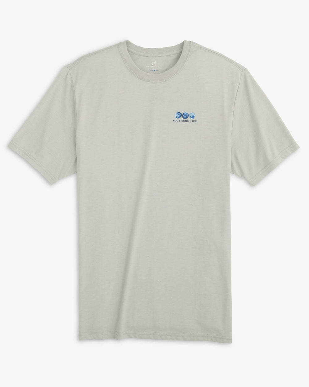 The front view of the Southern Tide Heather Skipack Shell Fill T-Shirt by Southern Tide - Heather Slate Grey