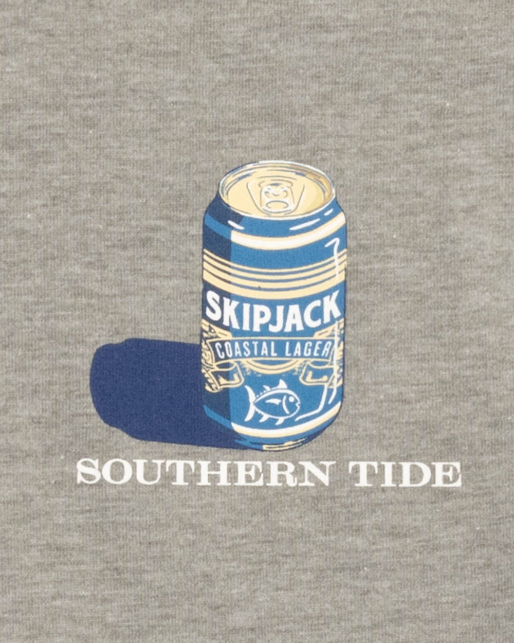 The detail view of the Heather SkipJack Six Pack Long Sleeve T-Shirt by Southern Tide - Heather Quarry