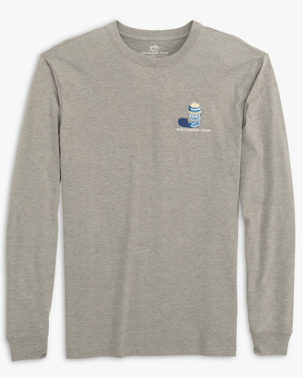 The front view of the Heather SkipJack Six Pack Long Sleeve T-Shirt by Southern Tide - Heather Quarry