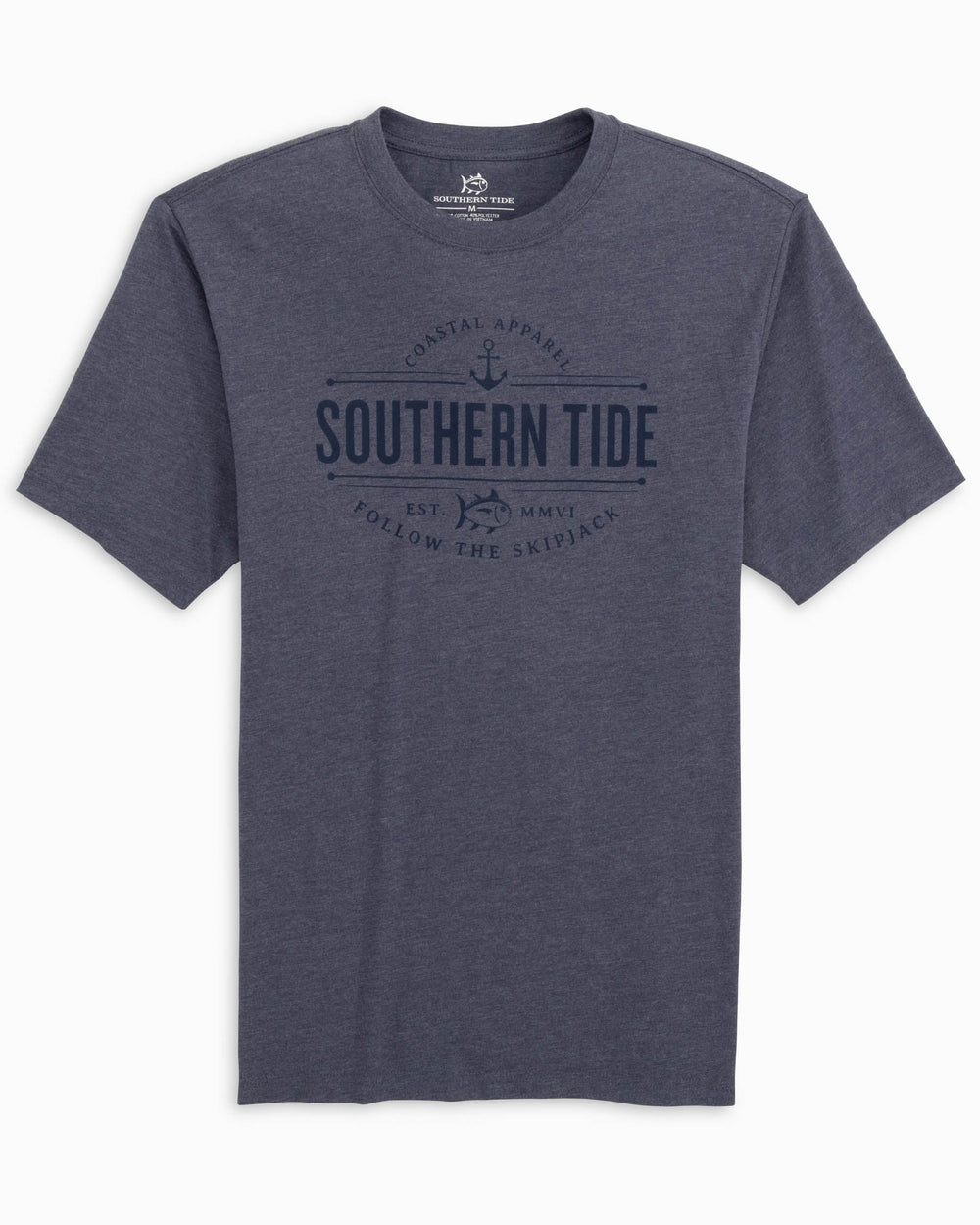 The front view of the Heather Southern Tide Coastal Apparel T-Shirt by Southern Tide - Heather True Navy