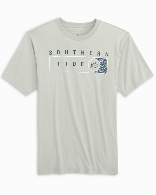 The front view of the Southern Tide Heather Southern Tide Way Fill T-Shirt by Southern Tide - Heather Slate Grey