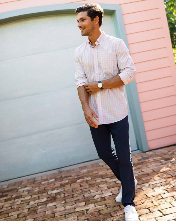 The front view of the Southern Tide Intercoastal Performance Pant by Southern Tide - True Navy