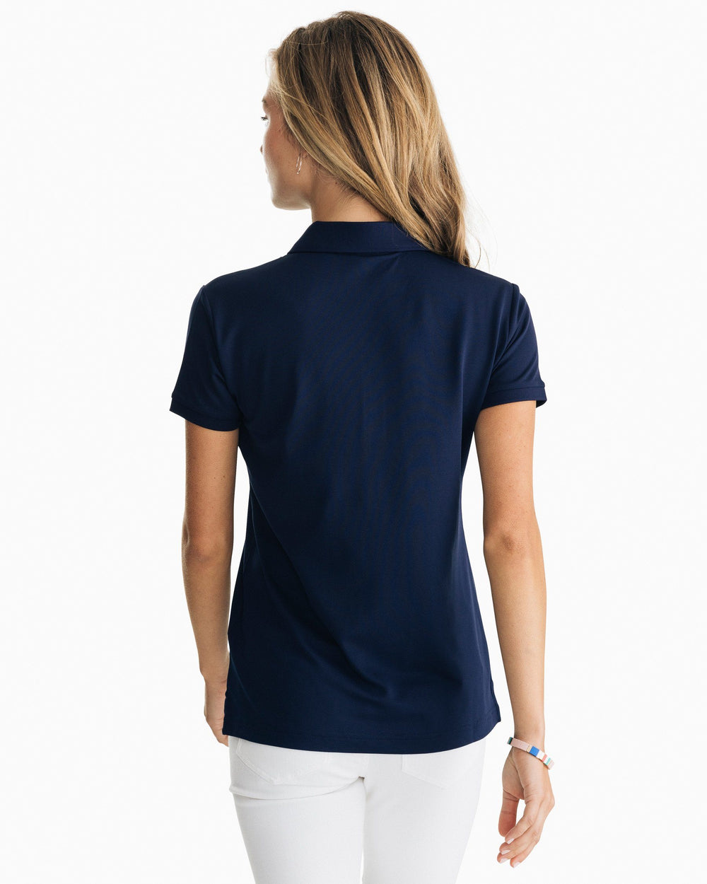 The back view of the Southern Tide Jackee Performance Polo by Southern Tide - Nautical Navy