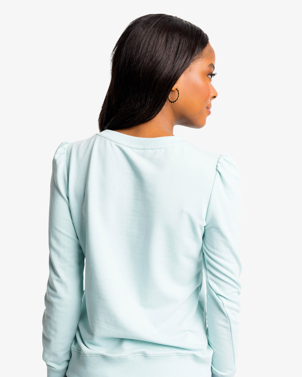 The back view of the Jayne Terry Sweatshirt by Southern Tide - Turquoise Sea