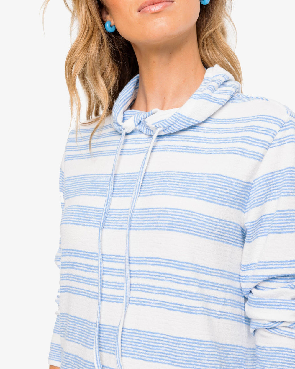 The detail view of the Southern Tide Kayla Striped Beach Tunic by Southern Tide - Boat Blue