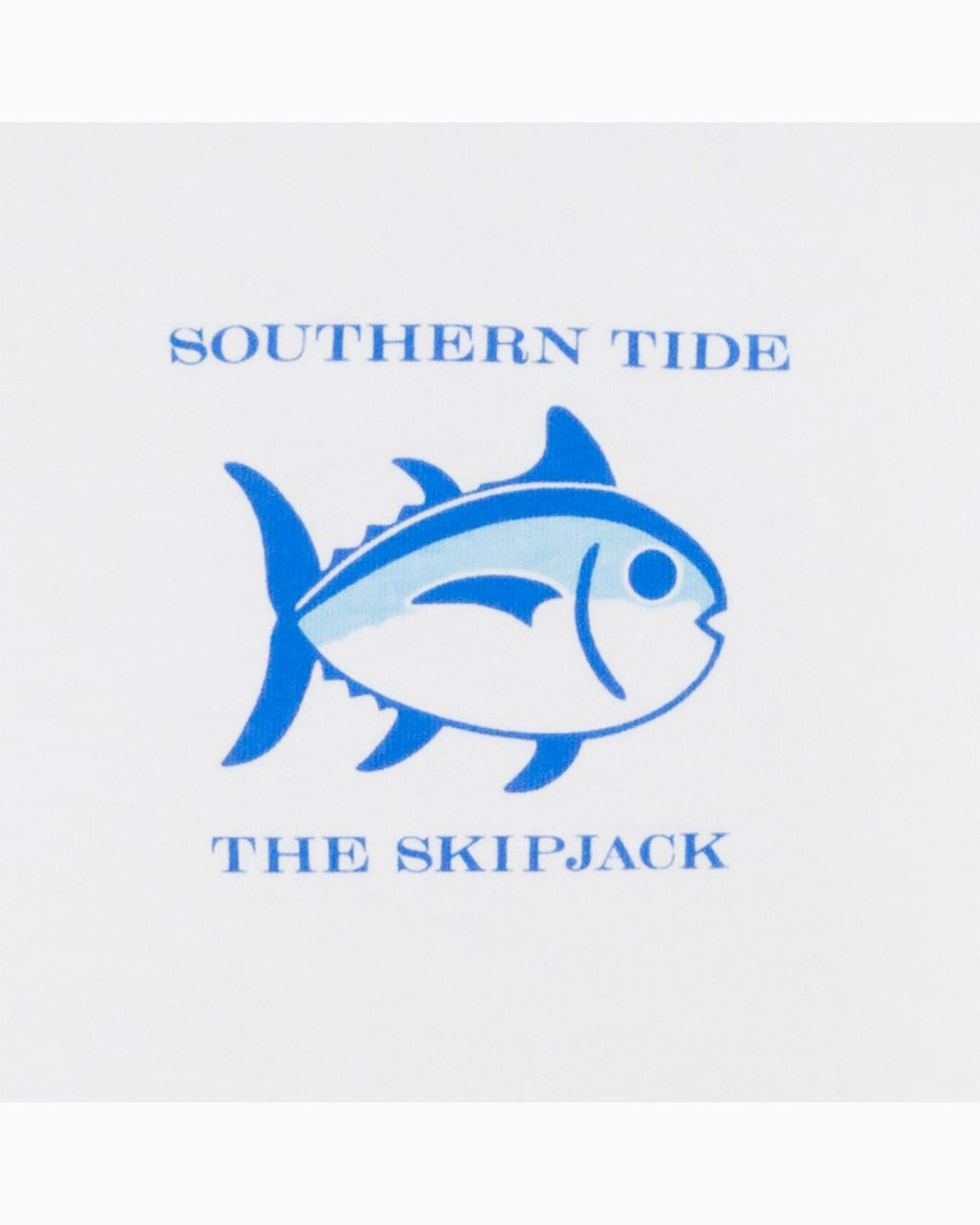 The detail view of the Southern Tide Kids Long Sleeve Original Skipjack T-Shirt by Southern Tide - Classic White