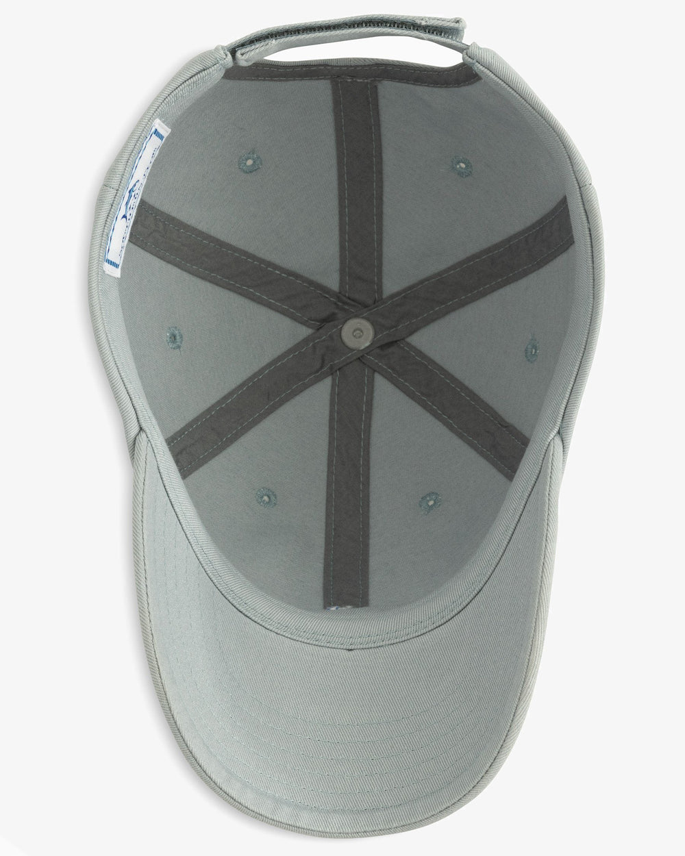 The inside view of the Kid's Mini Skipjack Hat by Southern Tide - Steel Grey