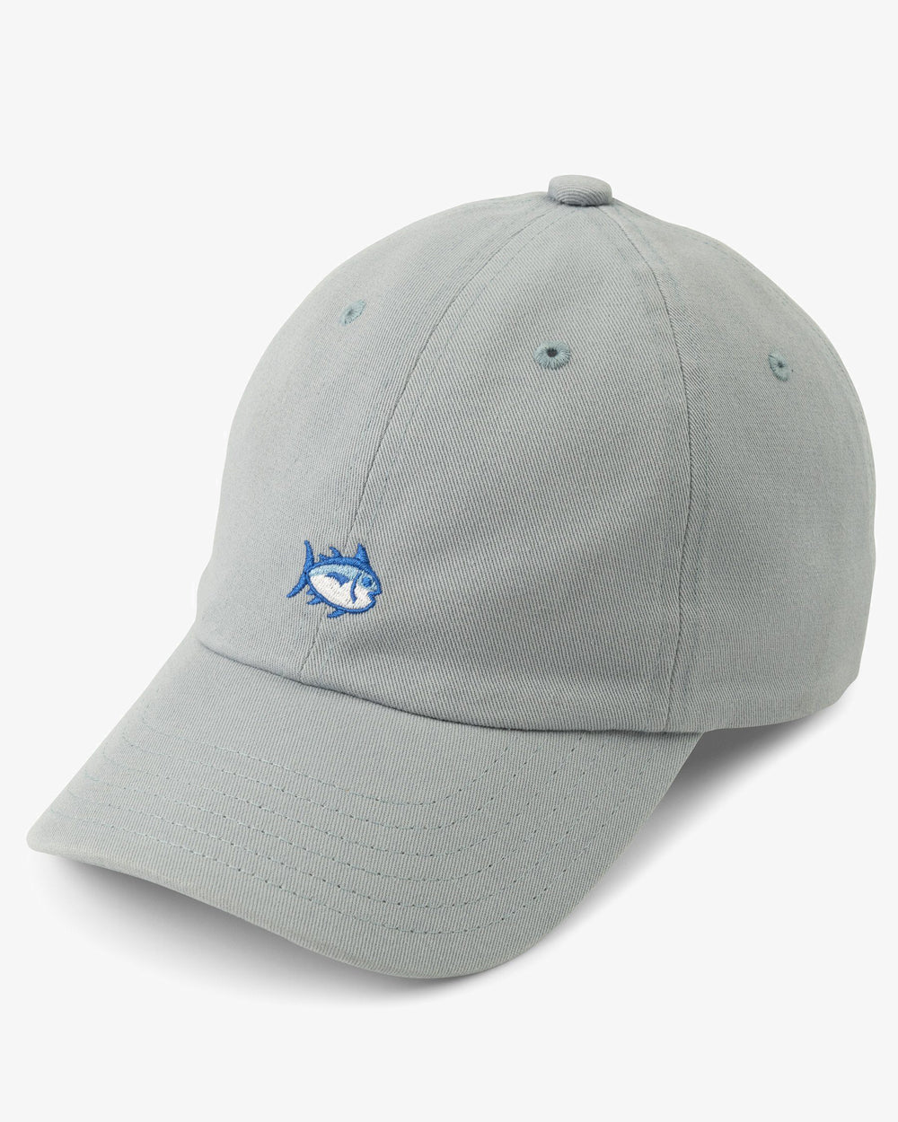 The front view of the Kid's Mini Skipjack Hat by Southern Tide - Steel Grey