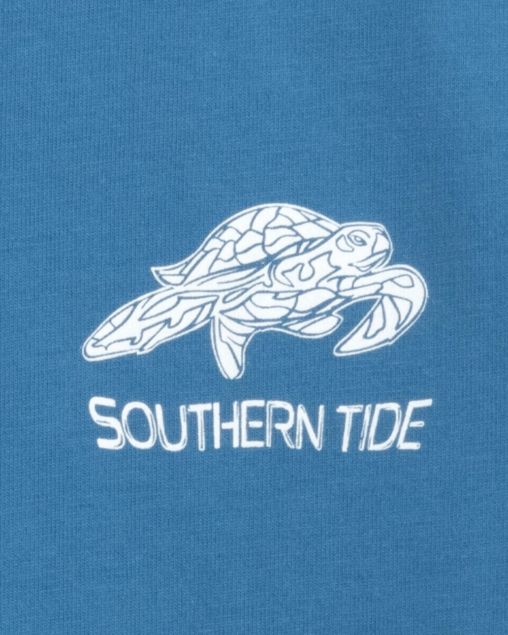 The detail view of the Southern Tide Kids Swim Free T-shirt by Southern Tide - Atlantic Blue