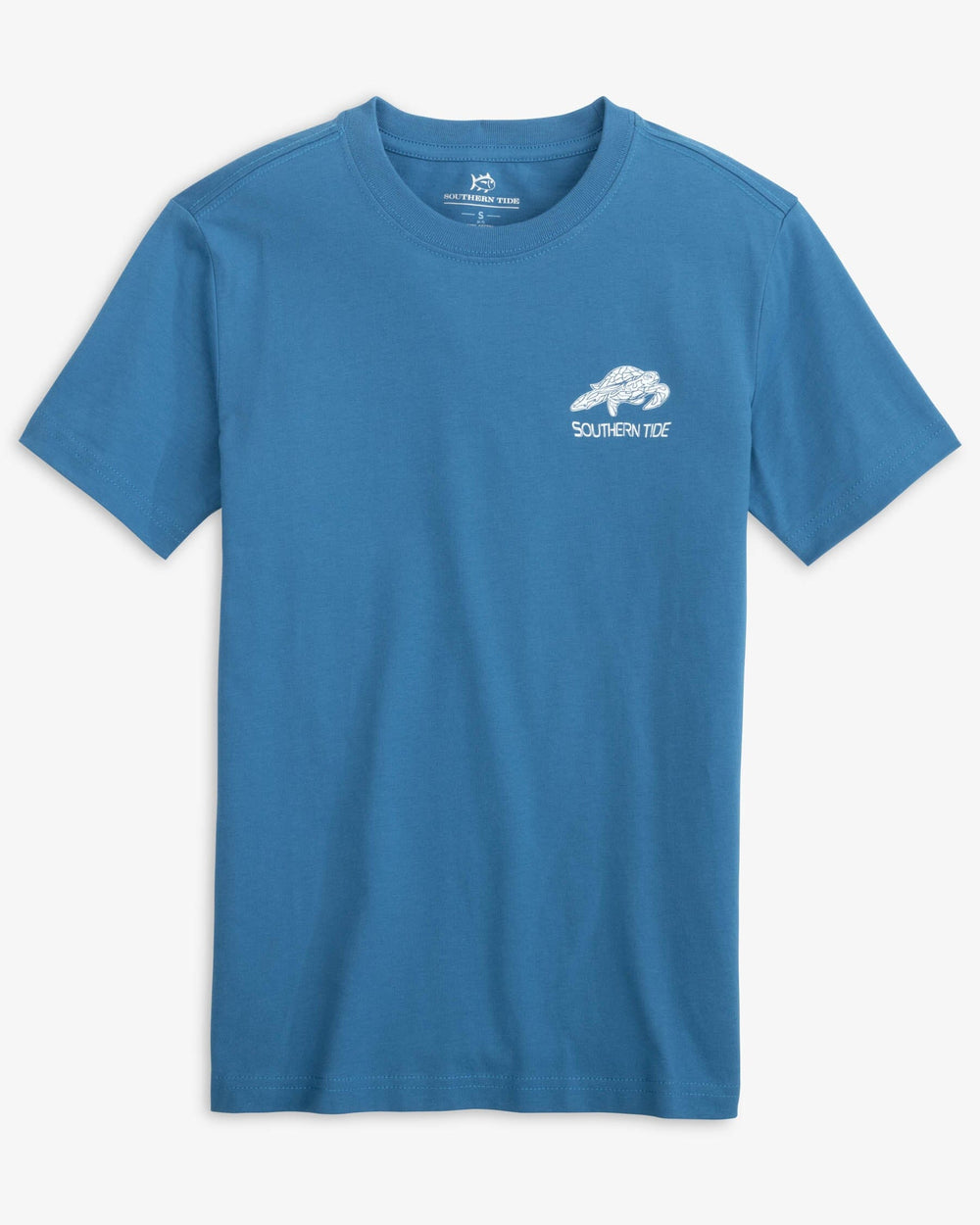 The front view of the Southern Tide Kids Swim Free T-shirt by Southern Tide - Atlantic Blue
