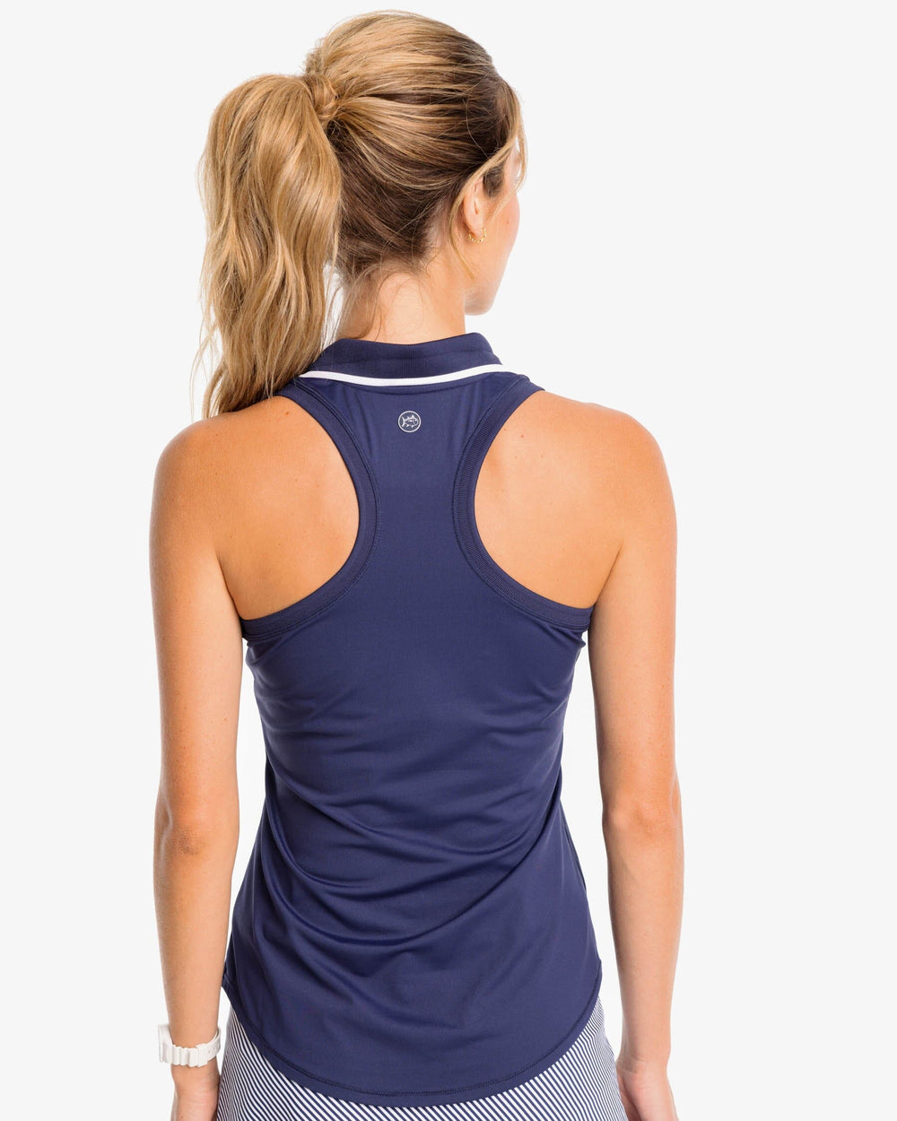 The back view of the Southern Tide Kristy Performance Tank by Southern Tide - Nautical Navy