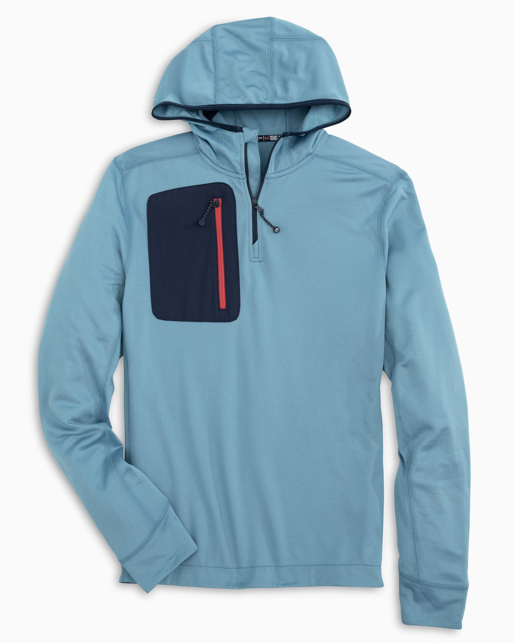The front of the Men's Lockwood Fleece Performance Quarter Zip Hoodie by Southern Tide - French Lilac