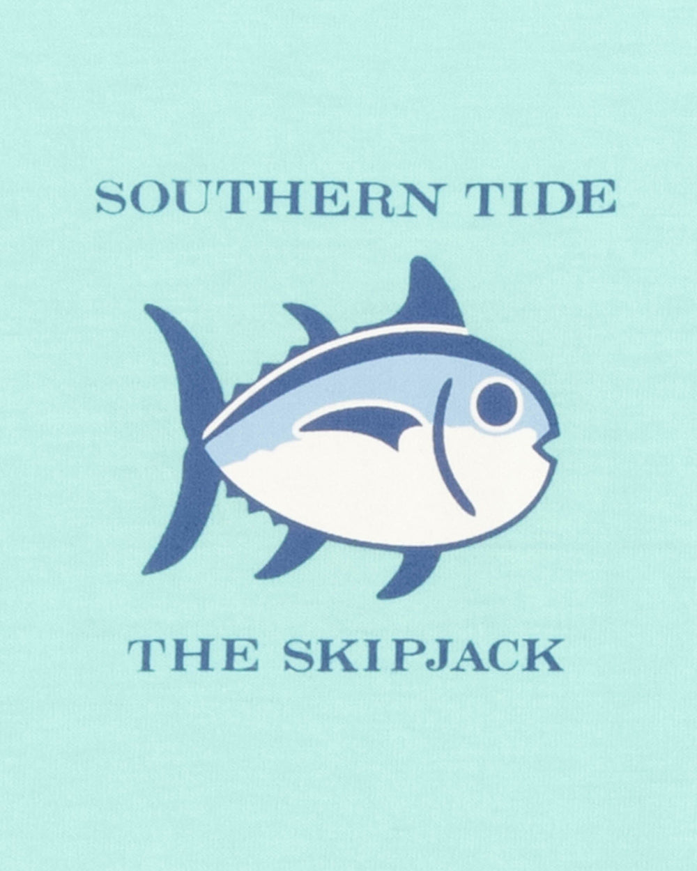 The detail view of the Southern Tide Long Sleeve Original Skipjack T-Shirt by Southern Tide - Baltic Teal
