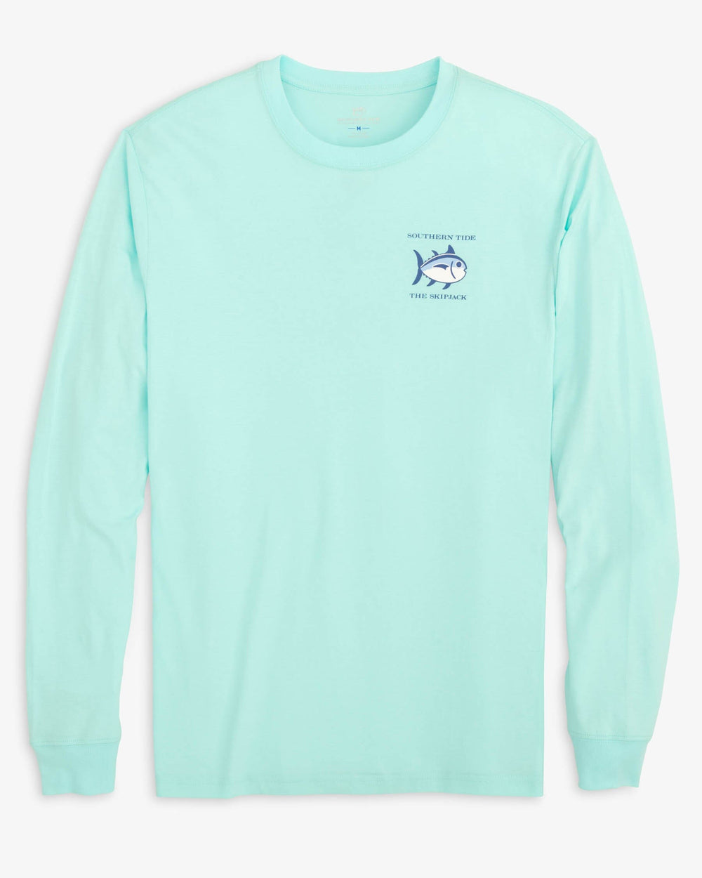 The front view of the Southern Tide Long Sleeve Original Skipjack T-Shirt by Southern Tide - Baltic Teal
