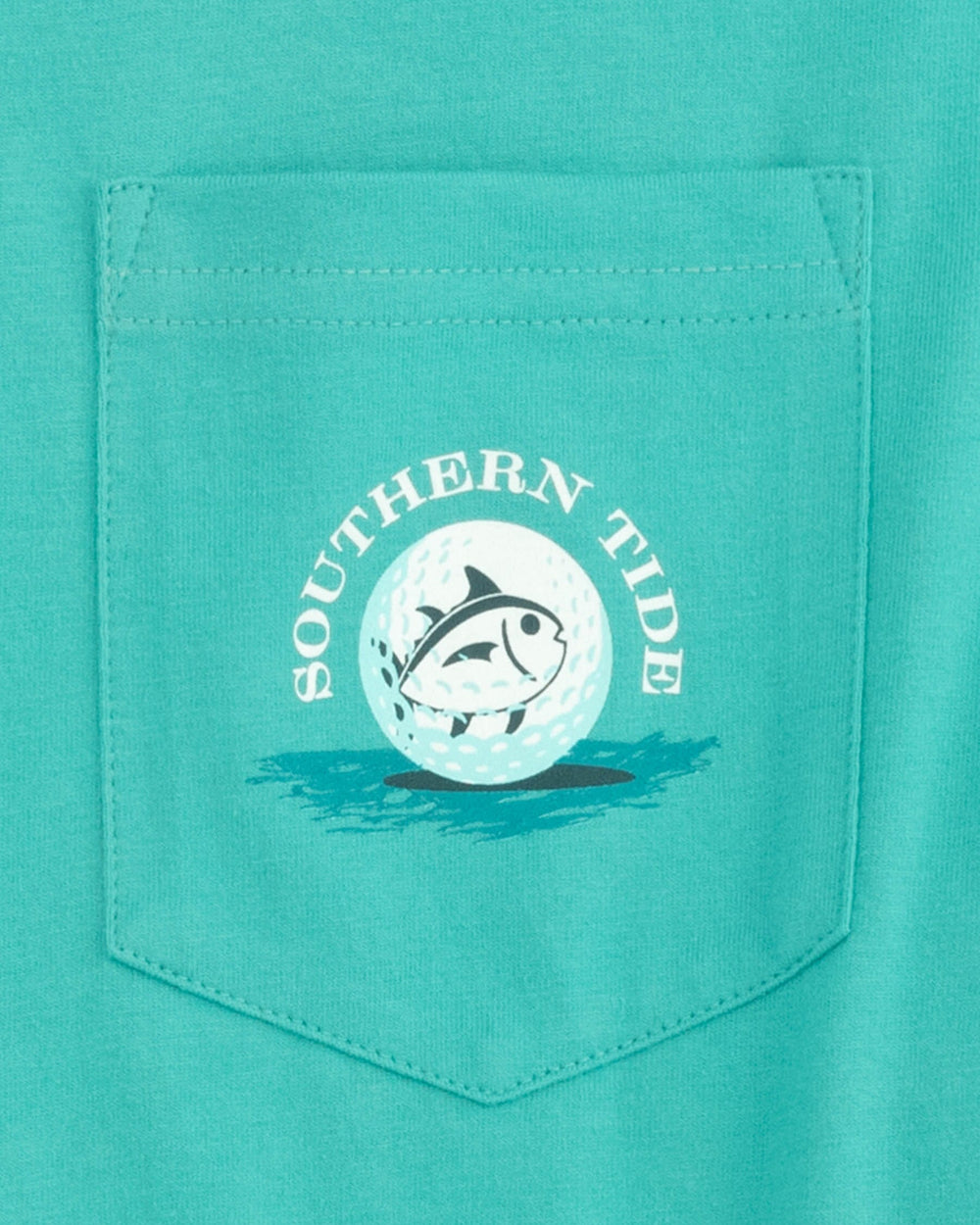 The detail view of the Southern Tide Lucky Jacks 19th Hole T-Shirt by Southern Tide - Tidal Wave