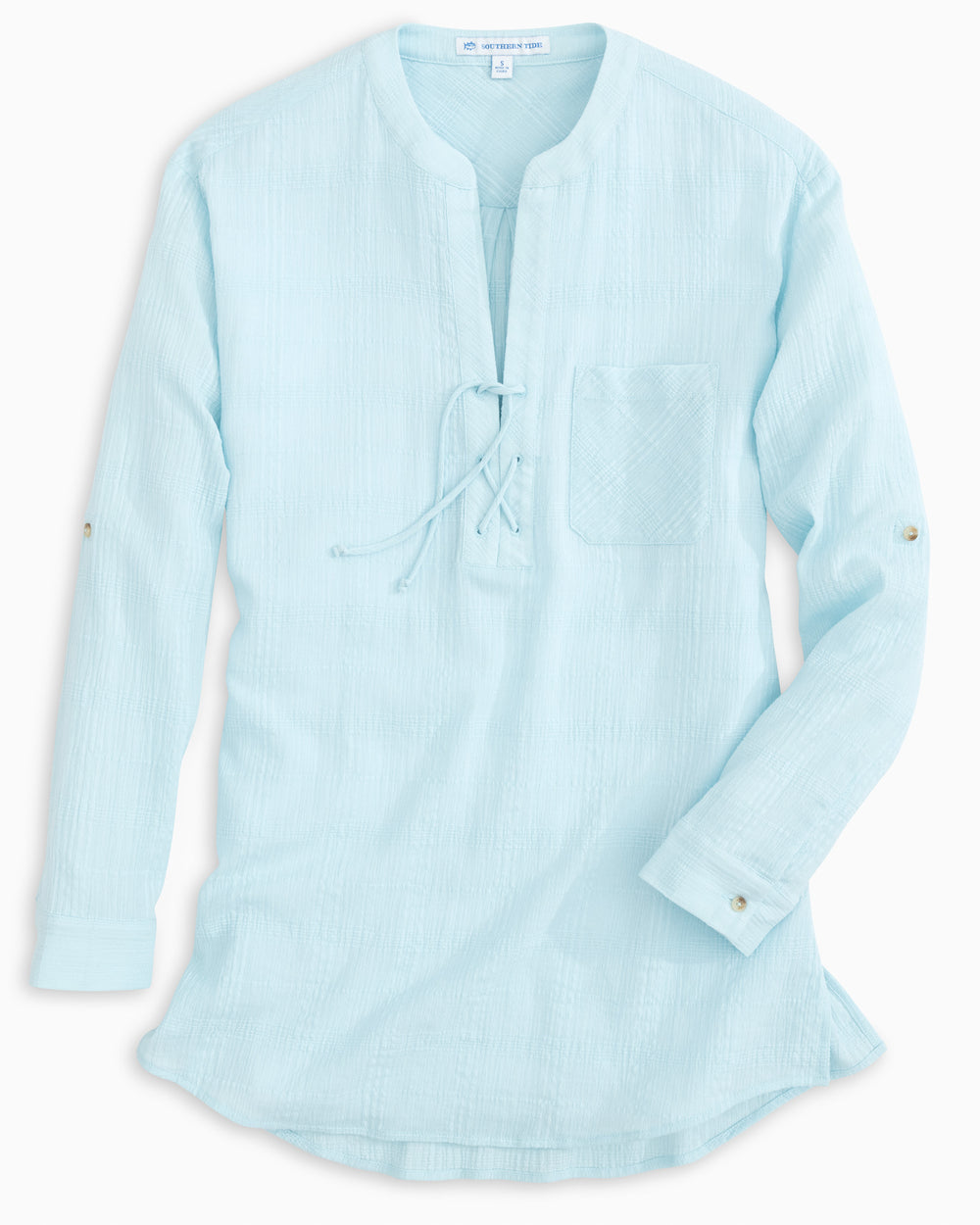 The front of the Women's Marnee Textured Tunic by Southern Tide - Palm Ocean