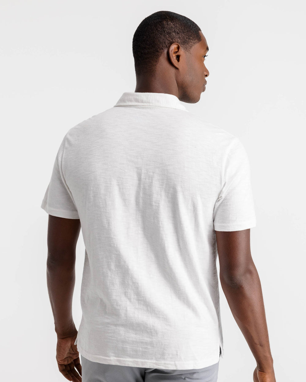 The back view of the Southern Tide Mesa Sun Farer Polo Shirt by Southern Tide - Classic White
