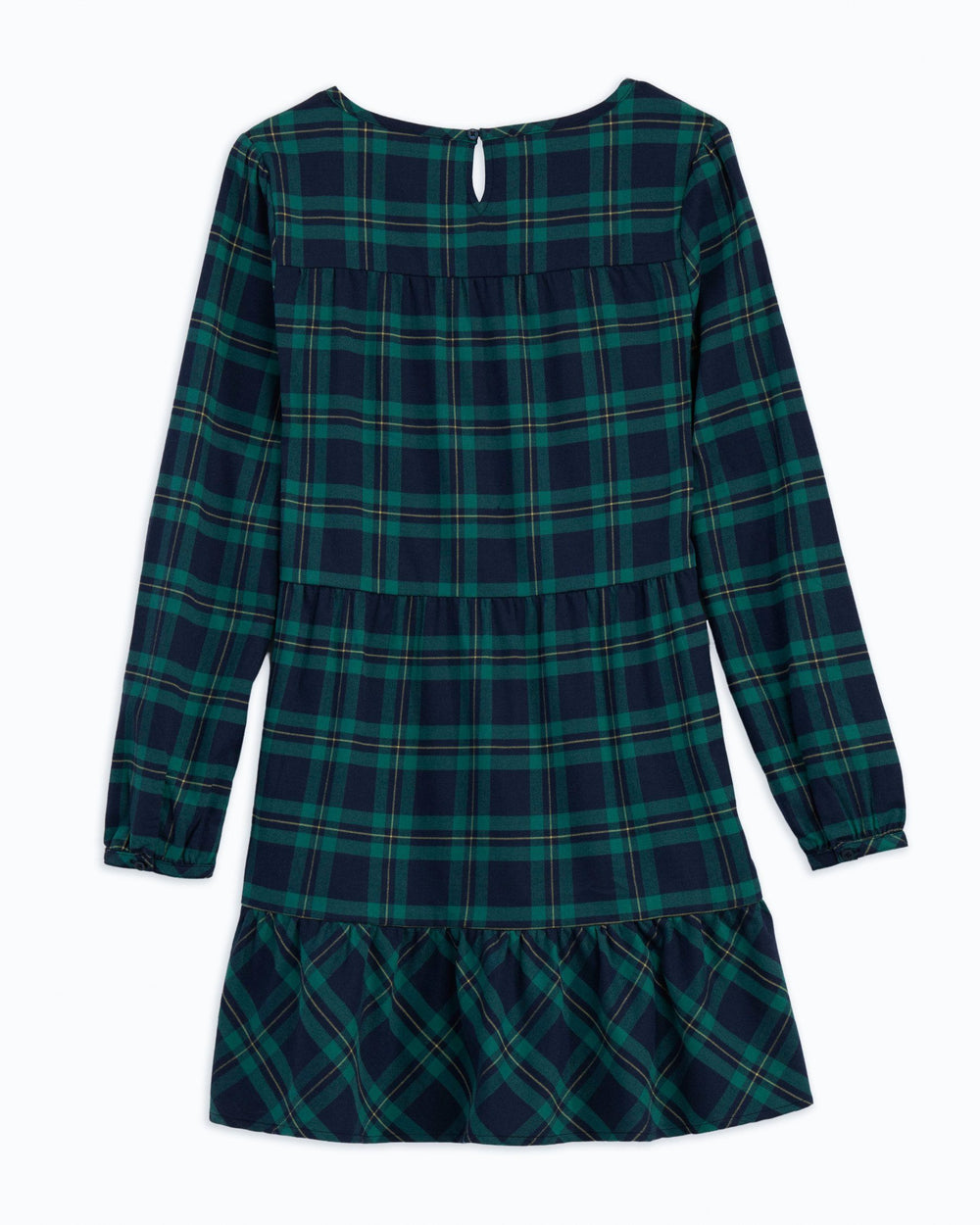 The flat back of the Women's Nadia Flannel Intercoastal Dress by Southern Tide - Evening Emerald