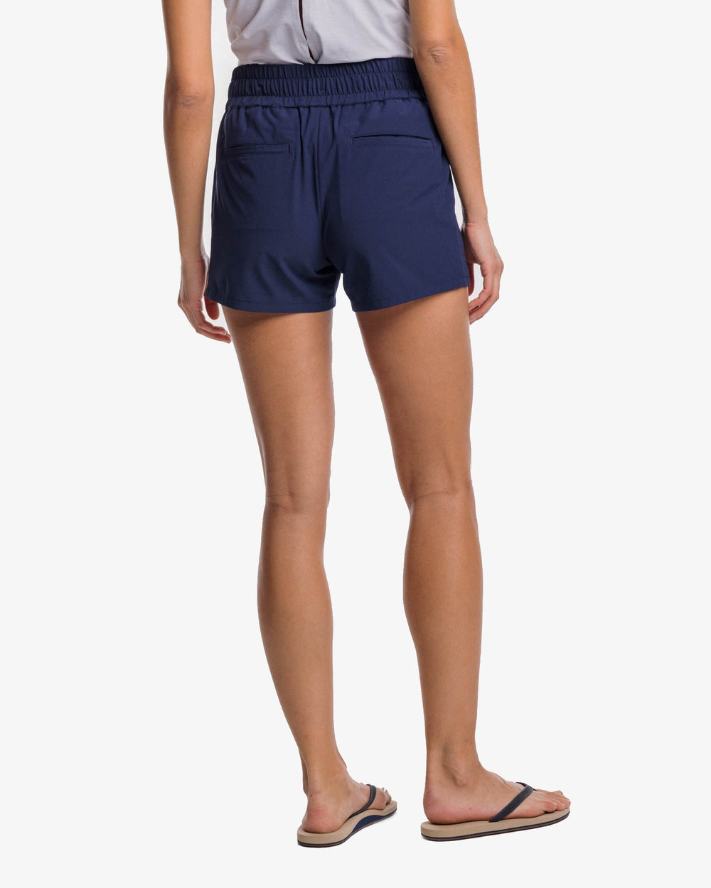 The back view of the Southern Tide Neeley brrr Performance Short by Southern Tide - Nautical Navy