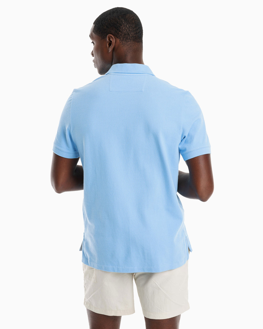 The model back view of the Men's New Skipjack Polo Shirt by Southern Tide - Ocean Channel