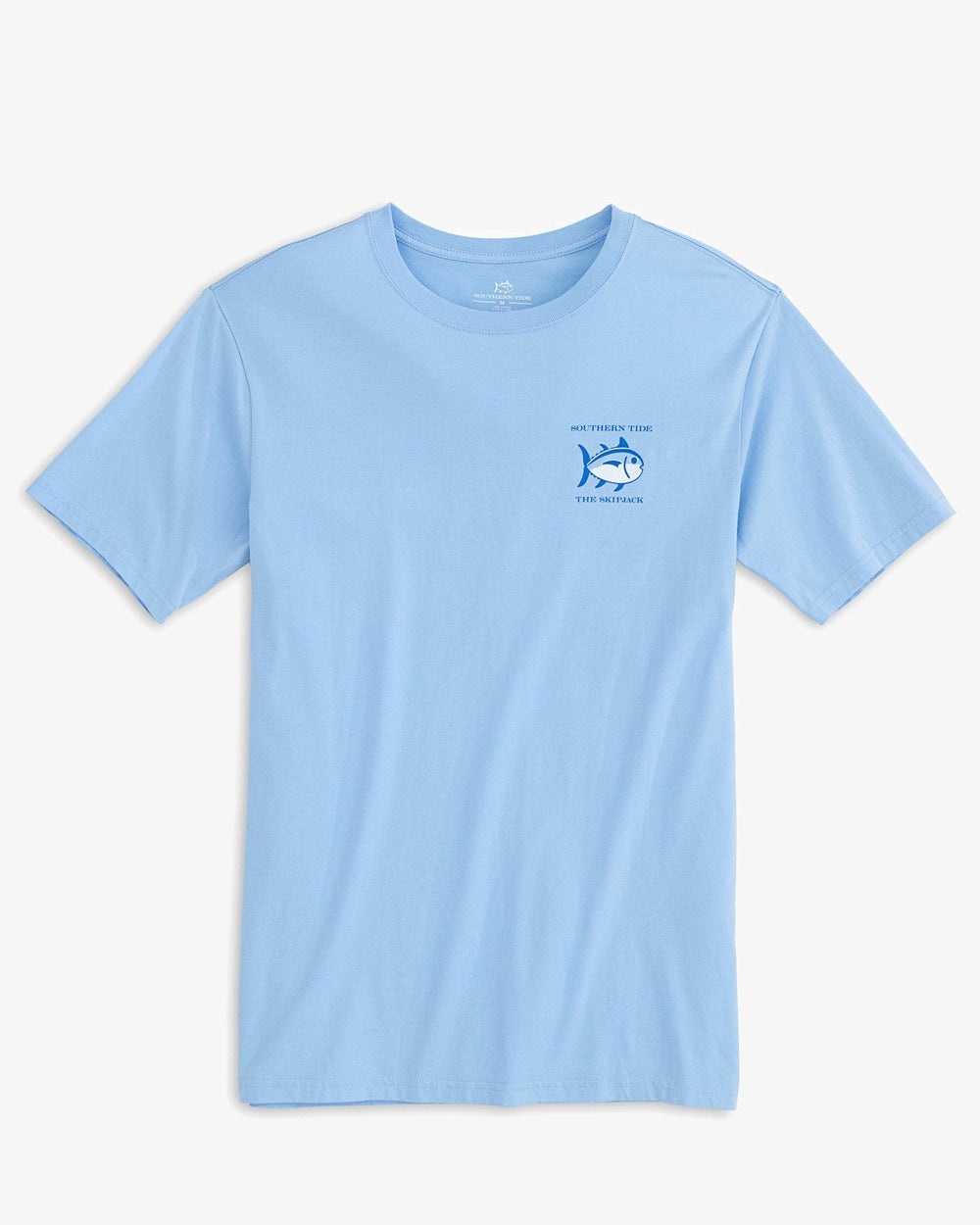 The front view of the Men's Blue Original Skipjack Short Sleeve T-Shirt by Southern Tide - Ocean Channel