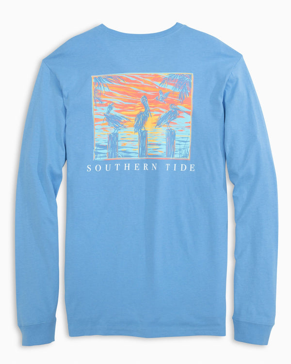 The back view of the Pelican Sunset Long Sleeve T-Shirt by Southern Tide - Ocean Channel