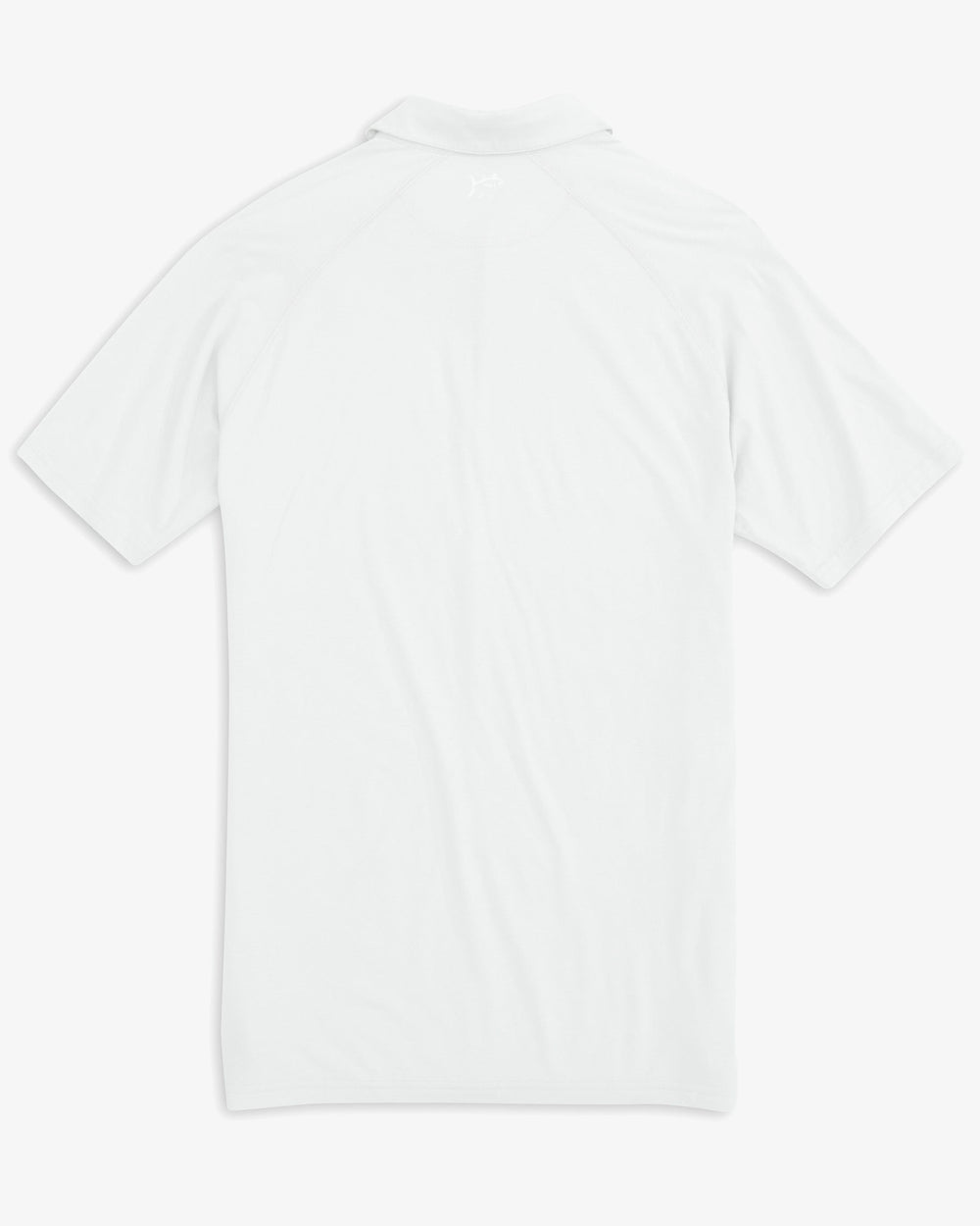 The back view of the Men's Racquet Performance Polo Shirt by Southern Tide - Classic White