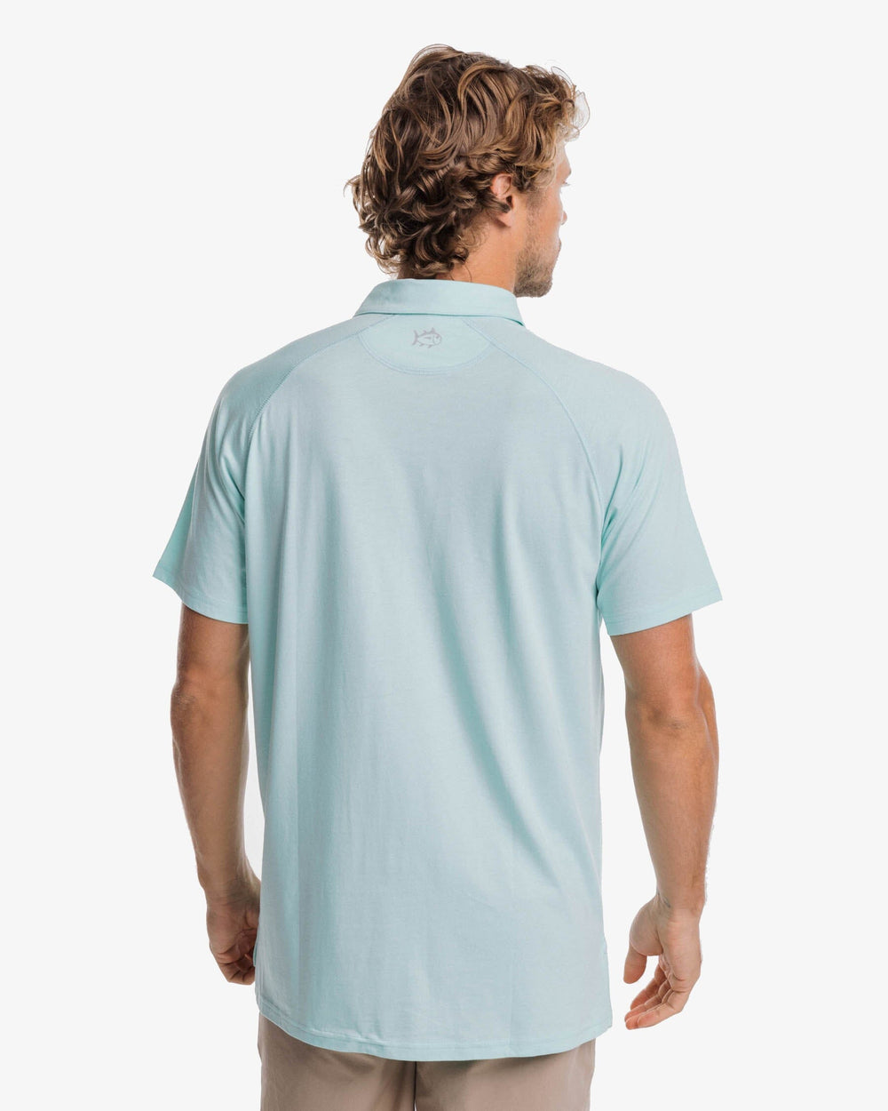 The back view of the Southern Tide Racquet Polo Shirt by Southern Tide - Baltic Teal