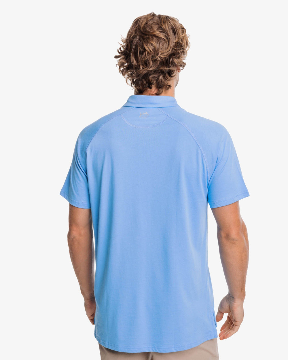 The back view of the Southern Tide Racquet Polo Shirt by Southern Tide - Boat Blue