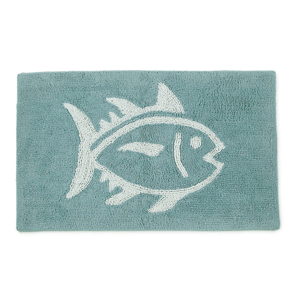 The front view of the Southern Tide Reversible Skipjack Bath Rug by Southern Tide - Mint