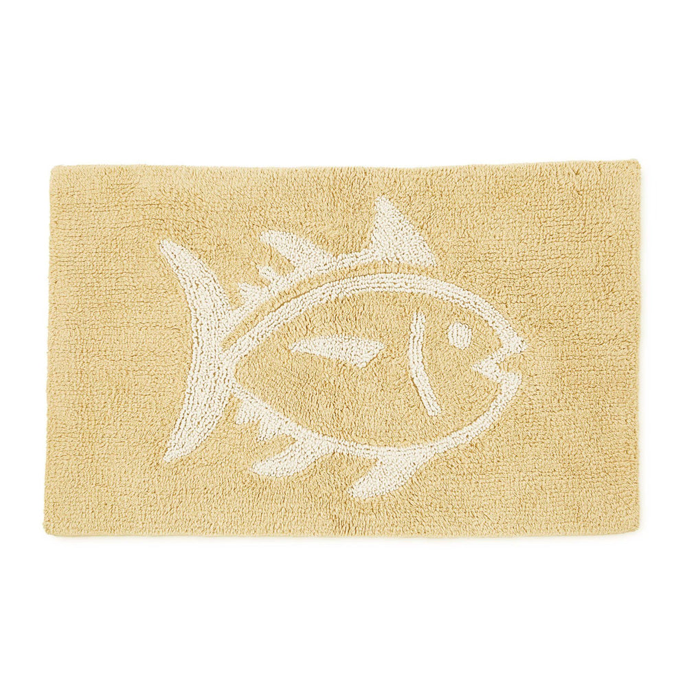 The front view of the Southern Tide Reversible Skipjack Bath Rug by Southern Tide - Yellow