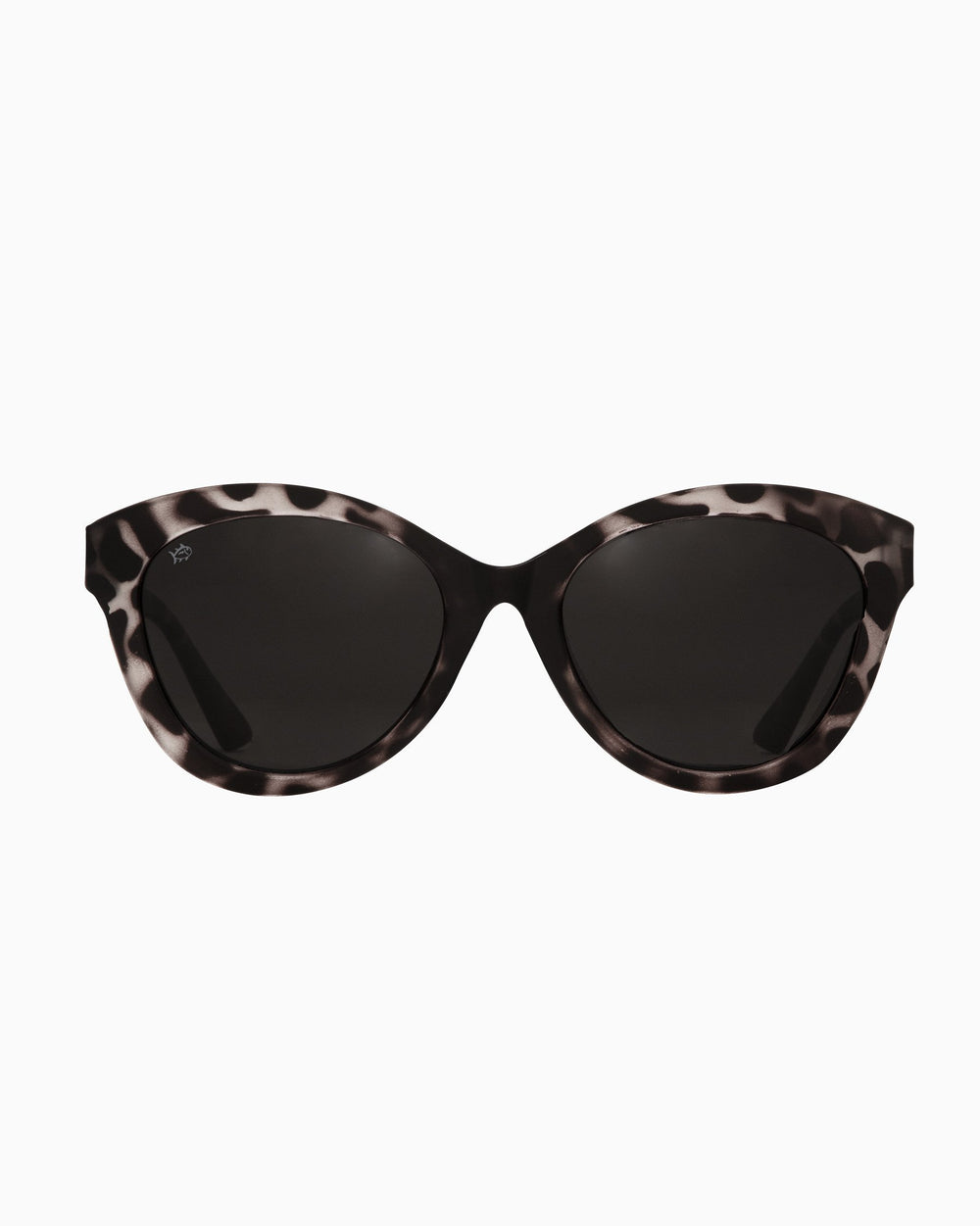 The front of the Women's Rheos Faris Sunglasses by Southern Tide - Black Tortoise Gunmetal