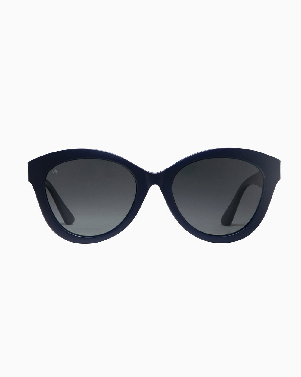 The front of the Women's Rheos Faris Sunglasses by Southern Tide - Boat Blue Gunmetal