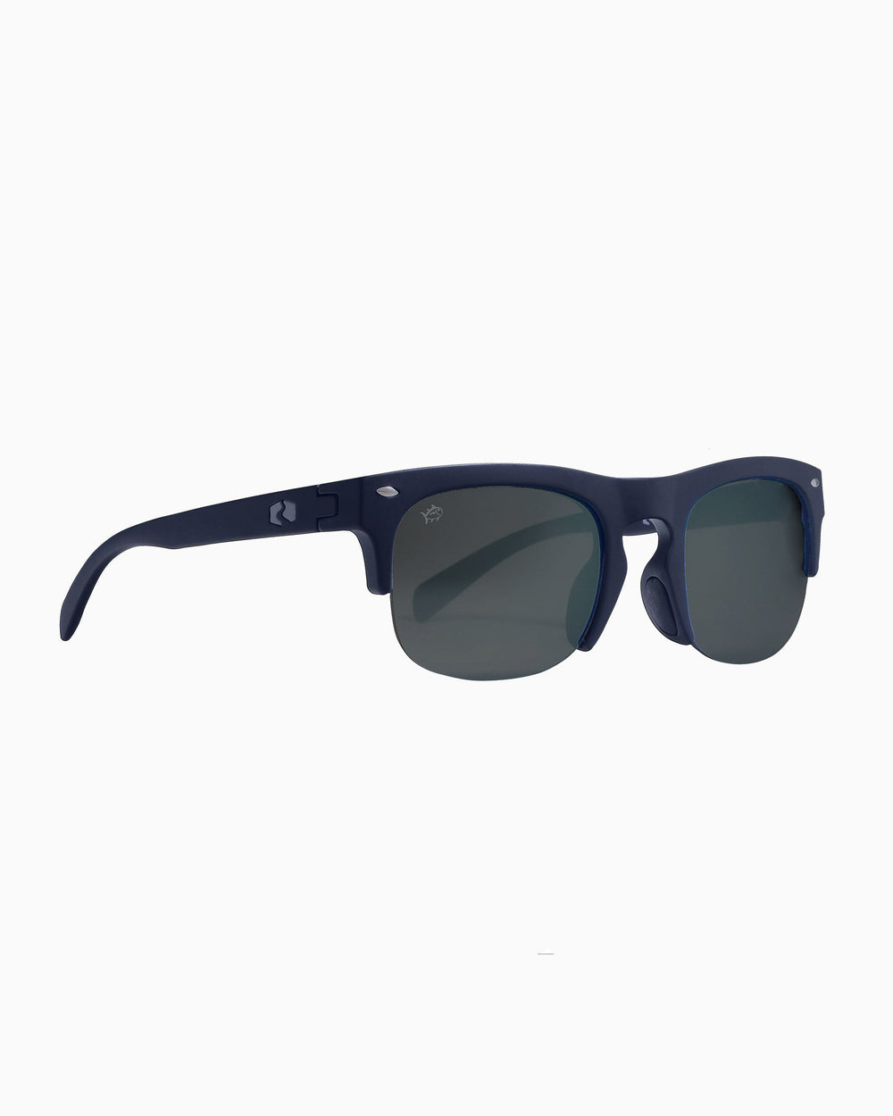 The side of the Men's Rheos Sullivans Sunglasses by Southern Tide - Boat Blue Gunmetal
