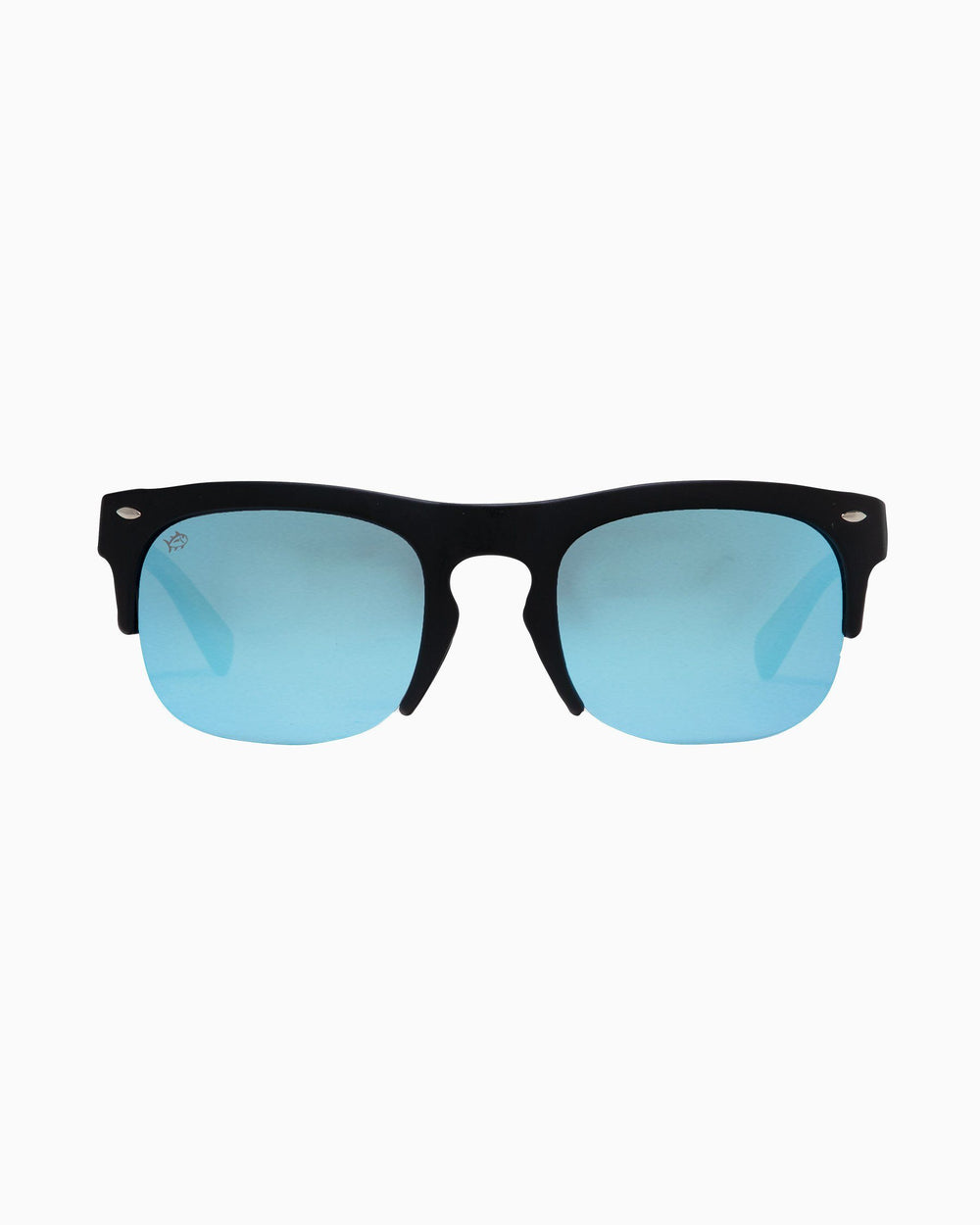 The front of the Men's Rheos Sullivans Sunglasses by Southern Tide - Gunmetal Marine