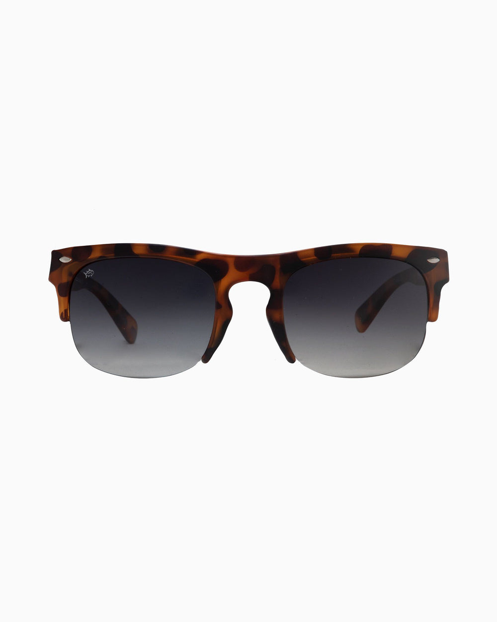 The front of the Men's Rheos Sullivans Sunglasses by Southern Tide - Tortoise Gunmetal