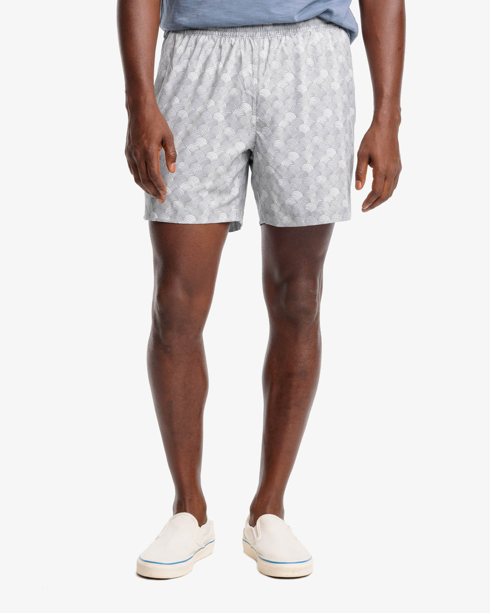 The front view of the Southern Tide Rip Channel Monterrey Short by Southern Tide - Steel Grey