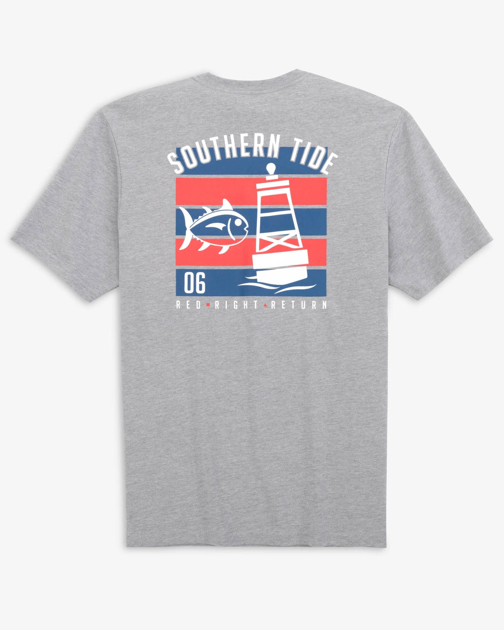 The back view of the Southern Tide rrr-skipjack-bouy-heather-t-shirt by Southern Tide - Heather Quarry