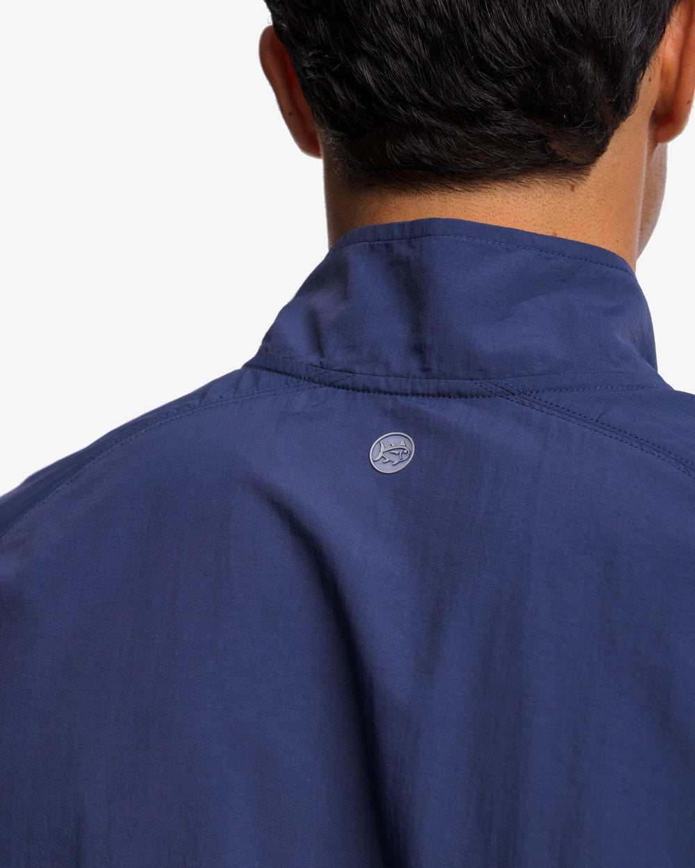 The yoke view of the Southern Tide Shoreline Performance Pullover by Southern Tide - True Navy